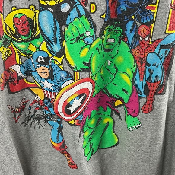 Marvel Men’s Retro The Avengers Heather Gray Graphic T-Shirt, Size XXL - Picture 5 of 6